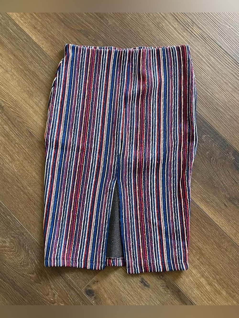 Zara Red White and Blue Textured Pencil Bodycon skirt